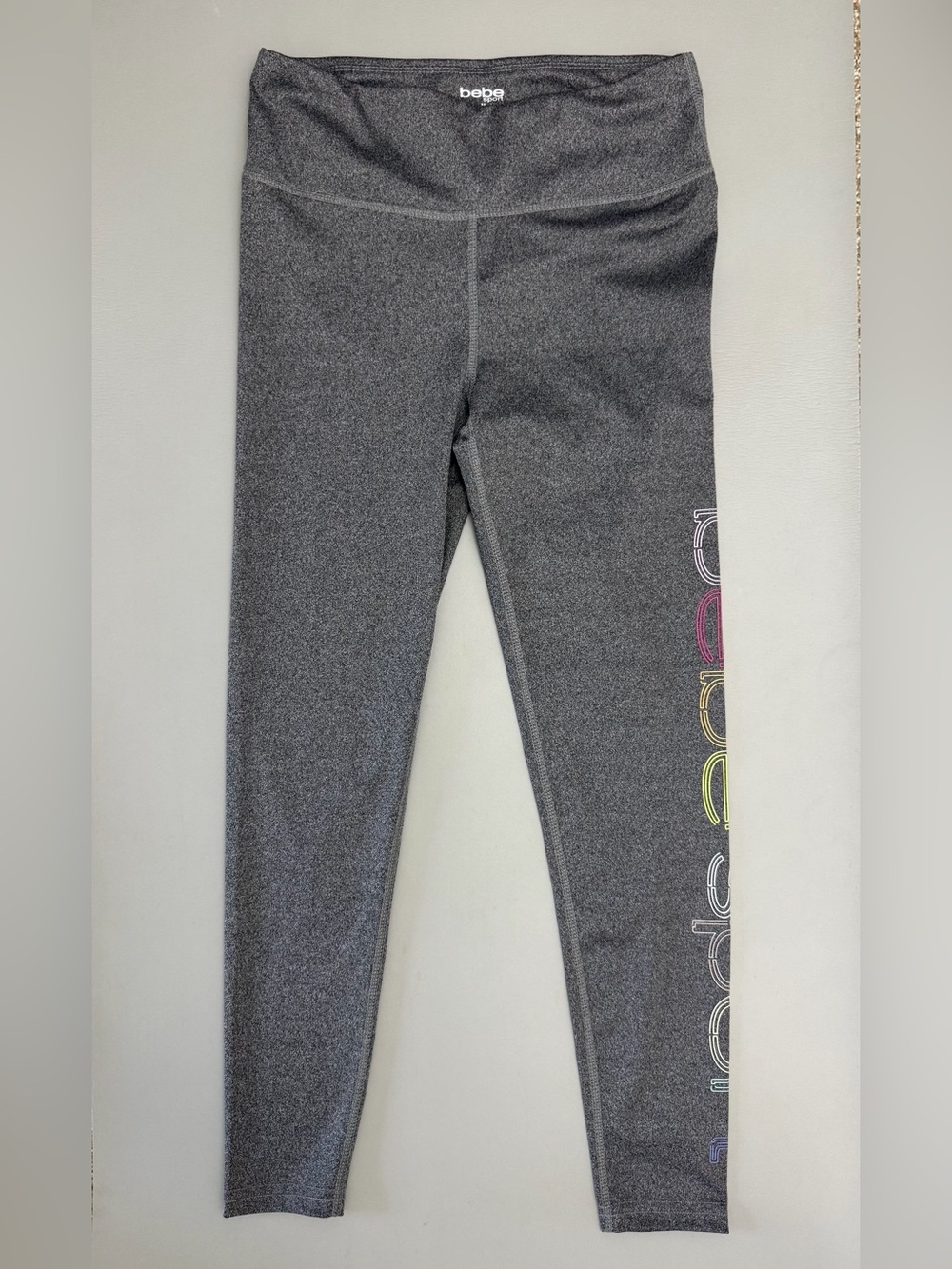 Bebe Sport Gray High Rise Leggings Women’s Size M Athletic Yoga